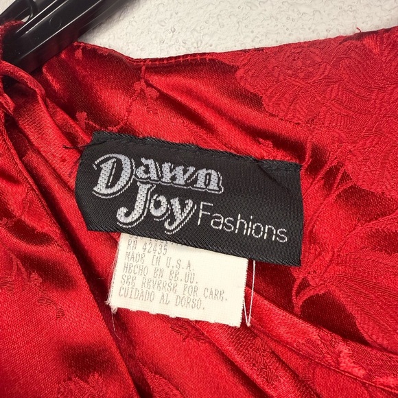 Down Joy Fashions / Elegant Red Floral Dress/ Size 8 - Picture 7 of 8